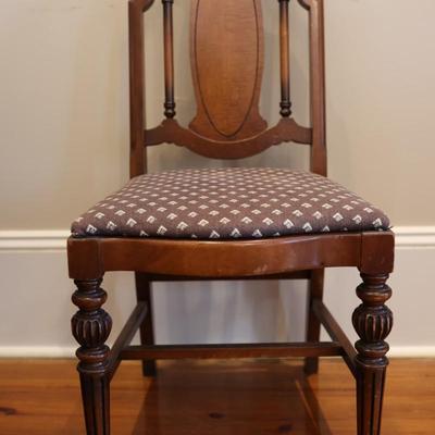 Vintage Mahogany Upholstered Side Chair