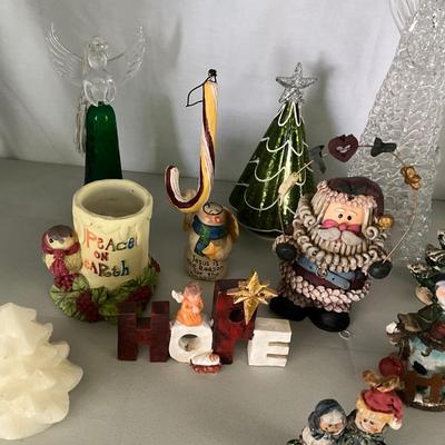 Christmas items, with crystal angels