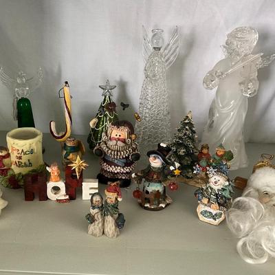 Christmas items, with crystal angels