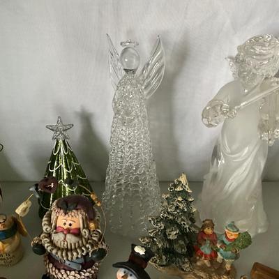 Christmas items, with crystal angels