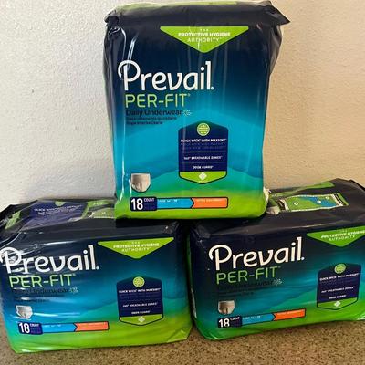 Prevail Per-Fit Adult Large Underwear 44-58in 3 pkg