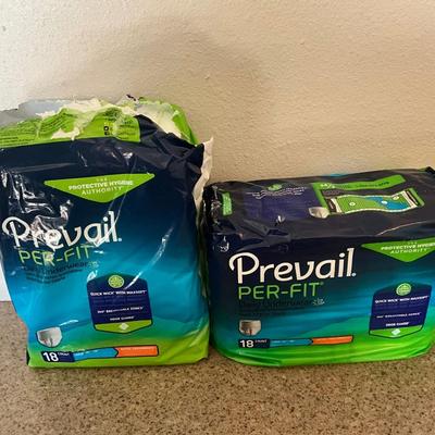 Prevail Per-Fit Adult Large 44-58” Underware, 2 Pkg w /one opened w/two taken out.