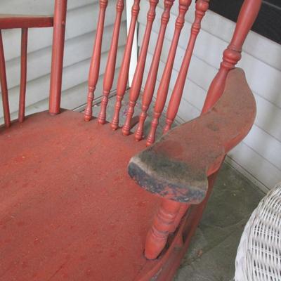 Ornate Antique Rocking Chair With Etched Back #1 (FP)