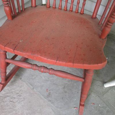 Ornate Antique Rocking Chair With Etched Back #1 (FP)