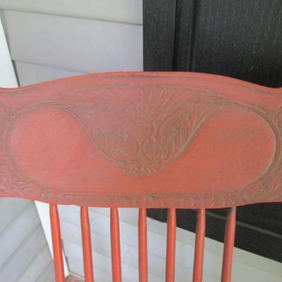 Ornate Antique Rocking Chair With Etched Back #1 (FP)