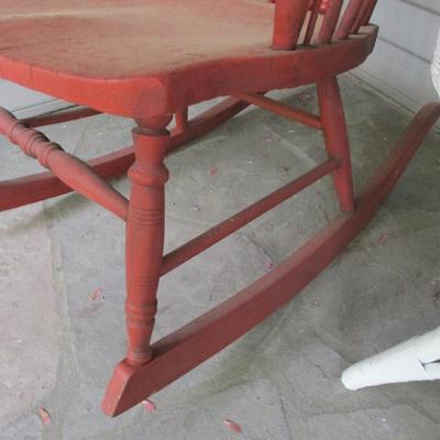 Ornate Antique Rocking Chair With Etched Back #1 (FP)