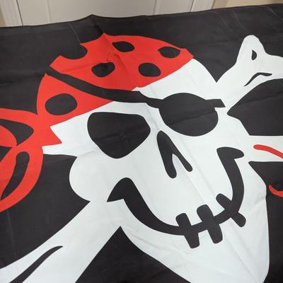 Jolly Roger Pirate Flag Approx 60 1/2" x 35" (SR)