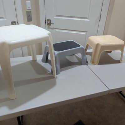 Plastic Table & Step Stools (SR)