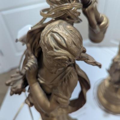 Art Nouveau Brass Table Lamps (SR)