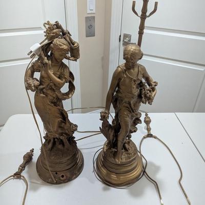 Art Nouveau Brass Table Lamps (SR)
