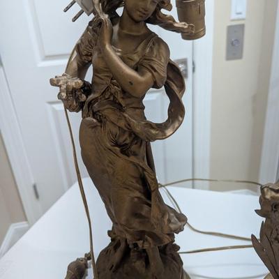 Art Nouveau Brass Table Lamps (SR)