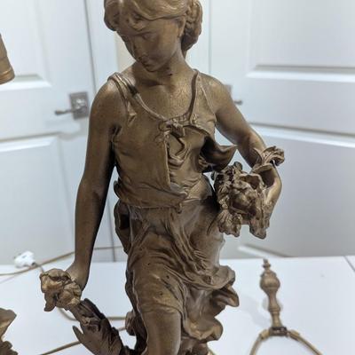 Art Nouveau Brass Table Lamps (SR)