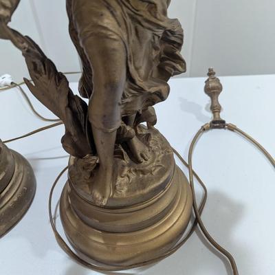 Art Nouveau Brass Table Lamps (SR)