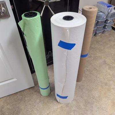 Rolls Of White Green & Brown Crafting Paper (SR)
