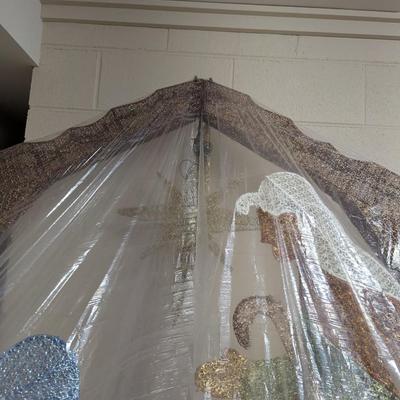 Large Hand Crafted Nativity Scene Approx 58" Tall (SR)