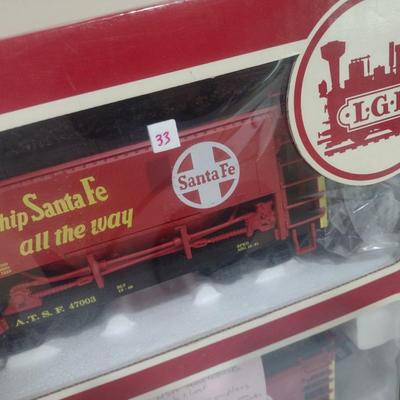 Lehman-Gross-Bahn 1:29 Scale Four Piece Santa Fe Coal Cars 40040 with Box (#33)
