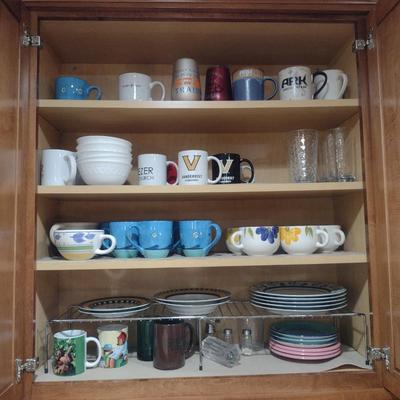 Contents of Cabinet- Assorted Drink and Dinner Ware