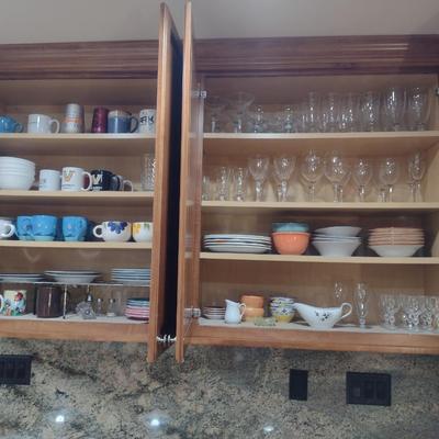 Contents of Cabinet- Assorted Drink and Dinner Ware