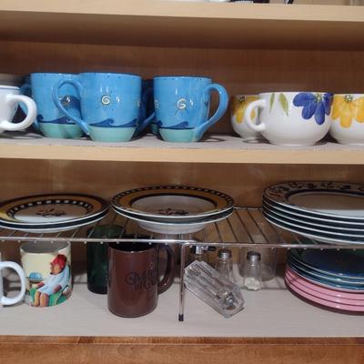 Contents of Cabinet- Assorted Drink and Dinner Ware