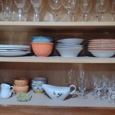 Contents of Cabinet- Assorted Drink and Dinner Ware