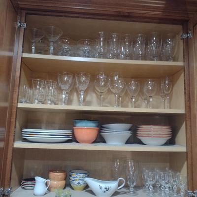 Contents of Cabinet- Assorted Drink and Dinner Ware