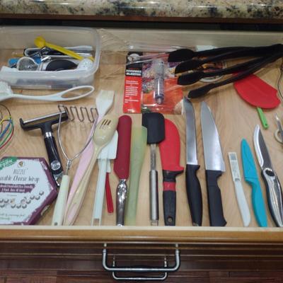 Assorted Utensils, Cutlery, and Kitchen Helpers