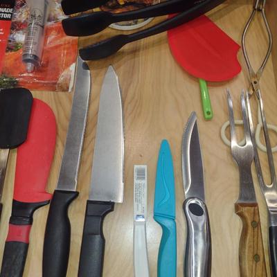 Assorted Utensils, Cutlery, and Kitchen Helpers