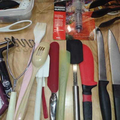 Assorted Utensils, Cutlery, and Kitchen Helpers