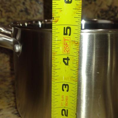 Pair of Fagor Stainless Steel Pots with Steamer and Double Boiler Inserts and Lids
