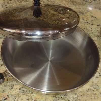 Collection of Stainless Steel Cookware- Calphalon (8" and 10") and Farberware (10" and 2 3/4 Qt. Size)