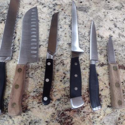Collection of Cutlery with Two Wooden Blocks- Assorted Makers
