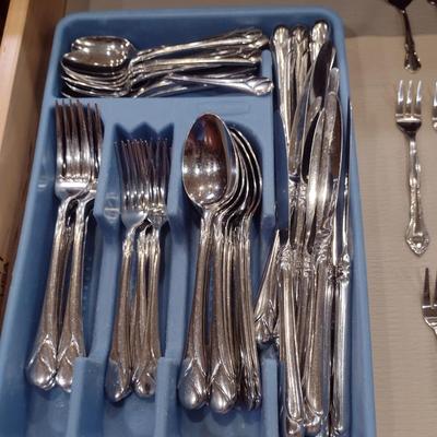 Collection of Mikasa Stainless Flatware- Gerald Patrick Pattern- Approx 59 Pieces