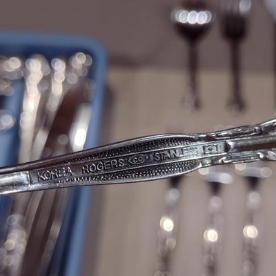 Collection of Mikasa Stainless Flatware- Gerald Patrick Pattern- Approx 59 Pieces