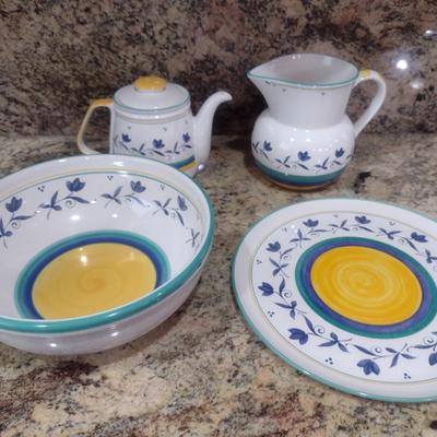 Studio Nova Serve Ware- Skylight Pattern- Bowl, Platter, Pitcher, and Tea Pot