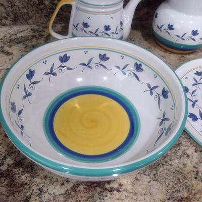 Studio Nova Serve Ware- Skylight Pattern- Bowl, Platter, Pitcher, and Tea Pot