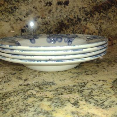 Pier 1 'Vineyard' Pattern Soup Bowls- Four Pieces