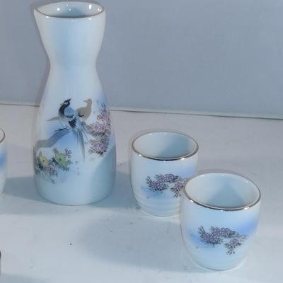 Assorted Hand Painted Asian Dishes- Includes Sake Set
