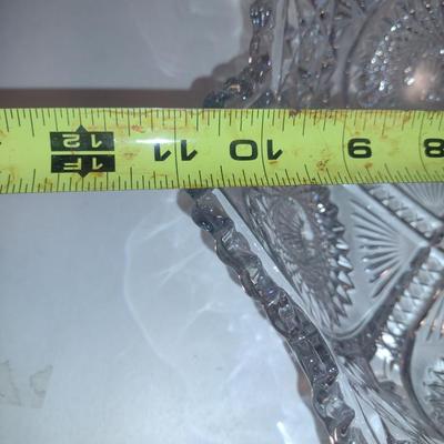 Vintage Saw Tooth Edged Glass/Crystal Bowl- Approx 11" in Diameter