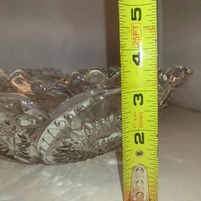 Vintage Saw Tooth Edged Glass/Crystal Bowl- Approx 11" in Diameter
