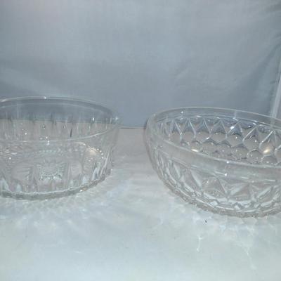 Pair of Glass/Crystal Serving Bowls