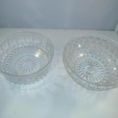 Pair of Glass/Crystal Serving Bowls