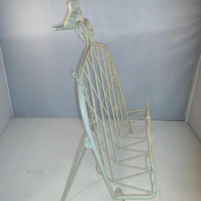 Painted, Cast Metal Book Stand with Bird Finial- Approx 13" Wide