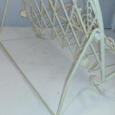 Painted, Cast Metal Book Stand with Bird Finial- Approx 13" Wide