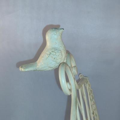 Painted, Cast Metal Book Stand with Bird Finial- Approx 13" Wide