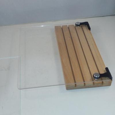 Wooden Cookbook Stand with Plexiglass Splash Protector- Approx 12" Wide