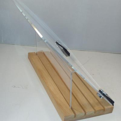 Wooden Cookbook Stand with Plexiglass Splash Protector- Approx 12" Wide