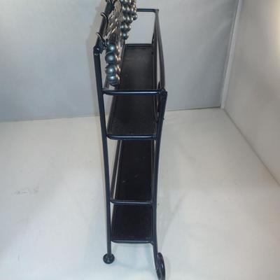 Two Tier Metal Spice Rack with Grape and Leaves Decorative Design- Approx 14" Wide