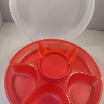 Tupperware Deviled Egg Carrier and Large, Divided Server with Lid