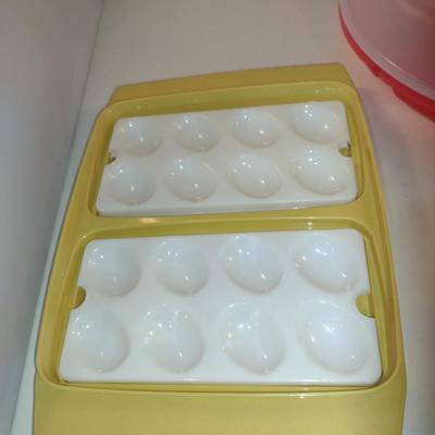 Tupperware Deviled Egg Carrier and Large, Divided Server with Lid