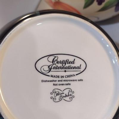Certified International Hand Painted, Nesting Ceramic Bowls- Three Pieces- 11", 9 1/2", and 8" in Diameter